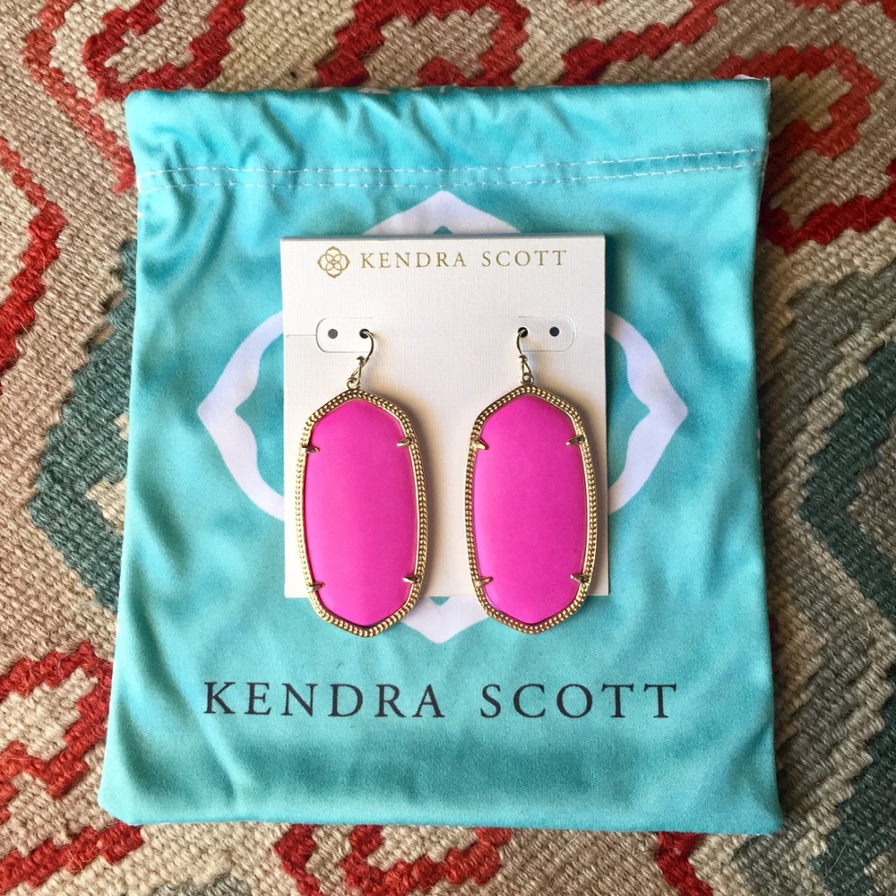Danielle Statement Earrings In Magenta